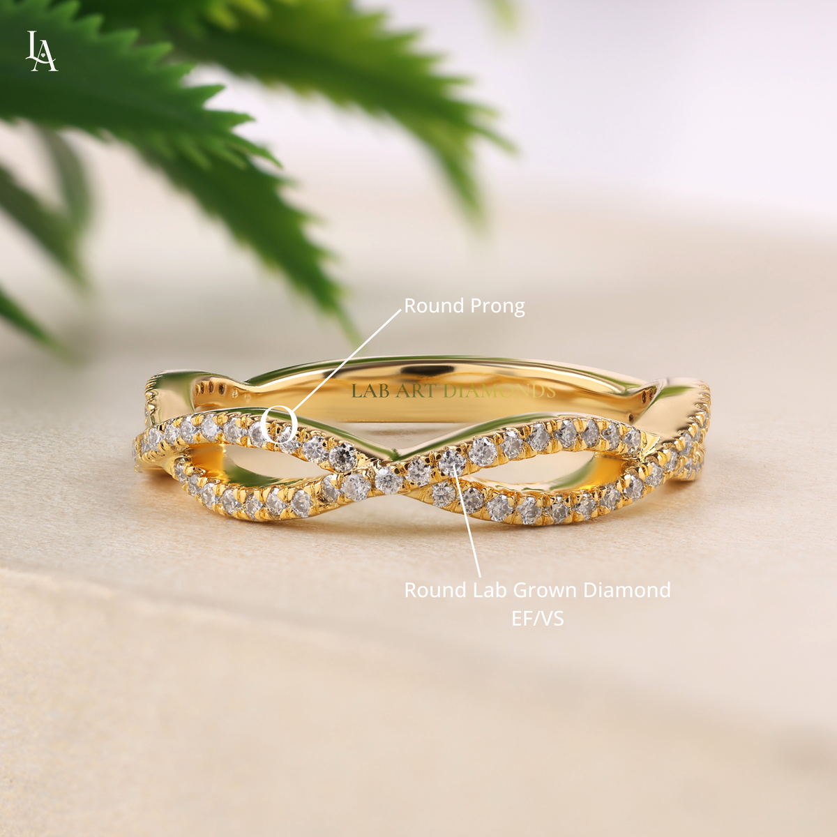 Twisted Infinity Half Eternity Band