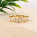 Mixed Cut Baguette Art Deco Wedding Ring