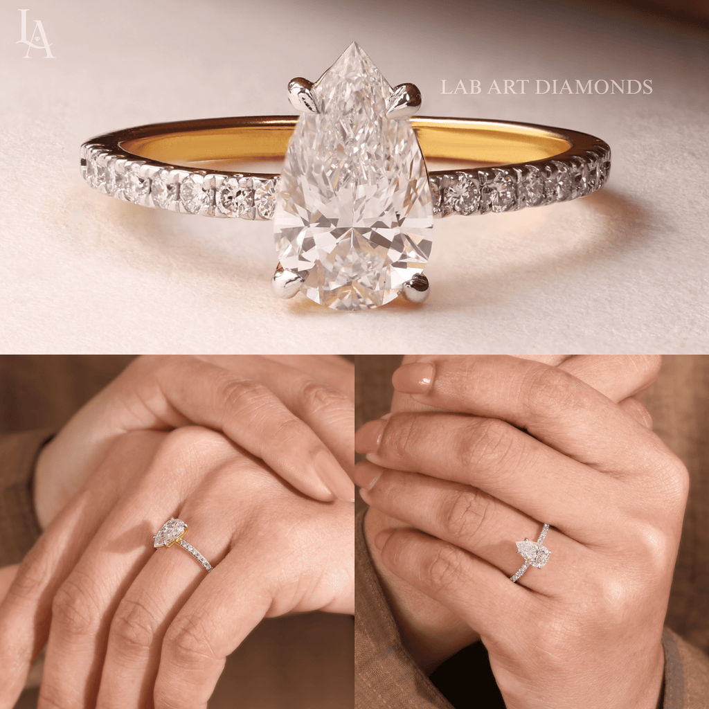 Pear Cut Tear Drop Solitaire Engagement Ring