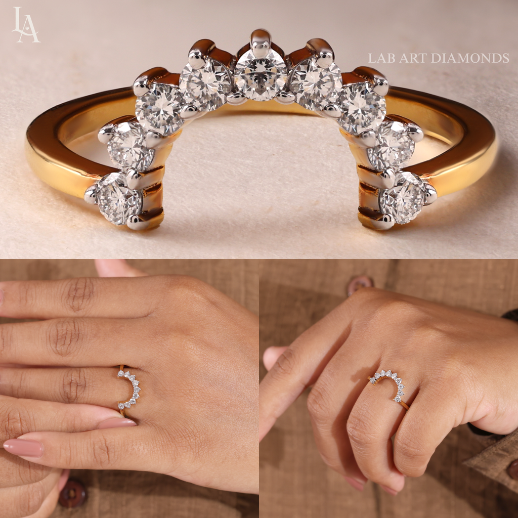 0.40 CT Curved Diamond Wedding Band