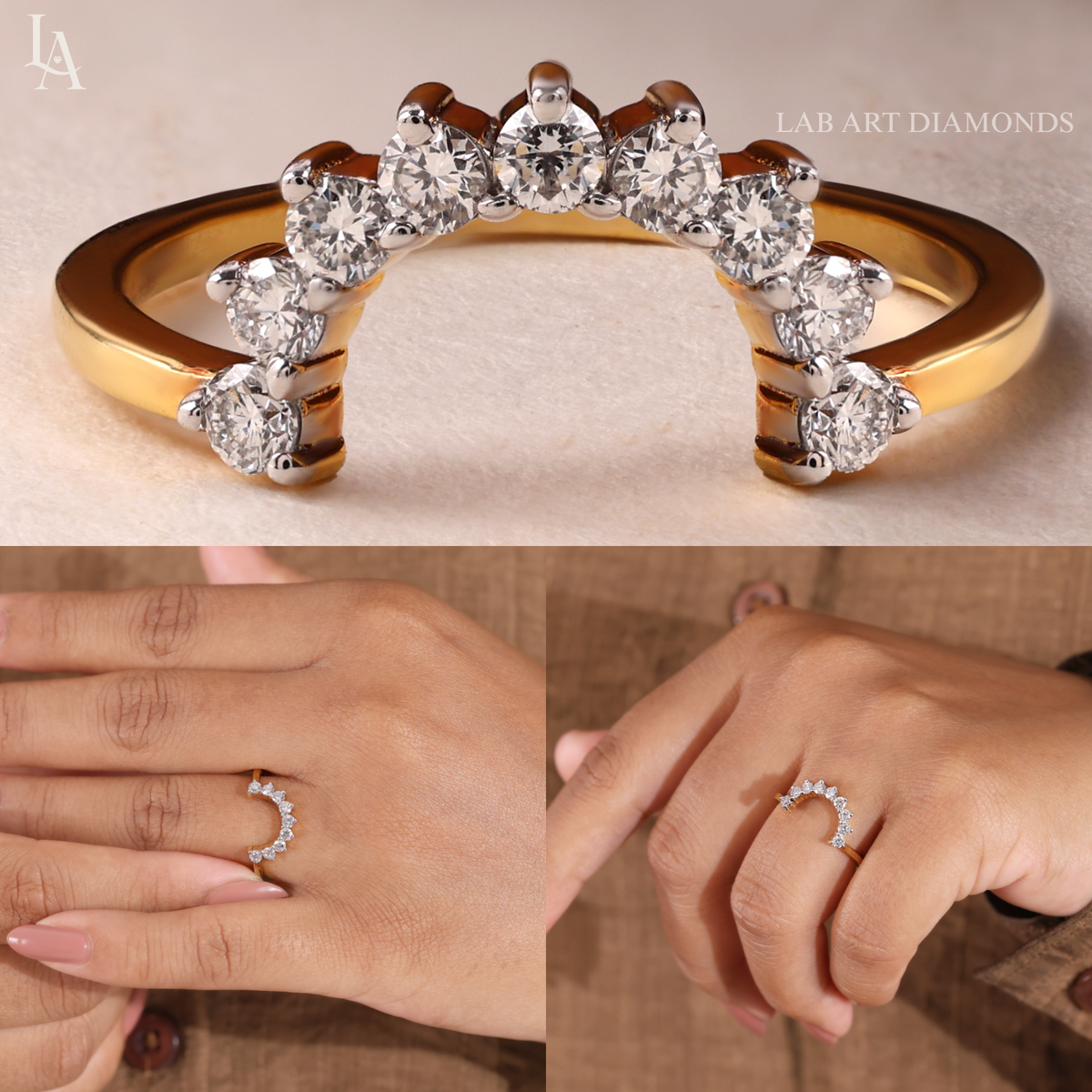 0.40 CT Curved Diamond Wedding Band