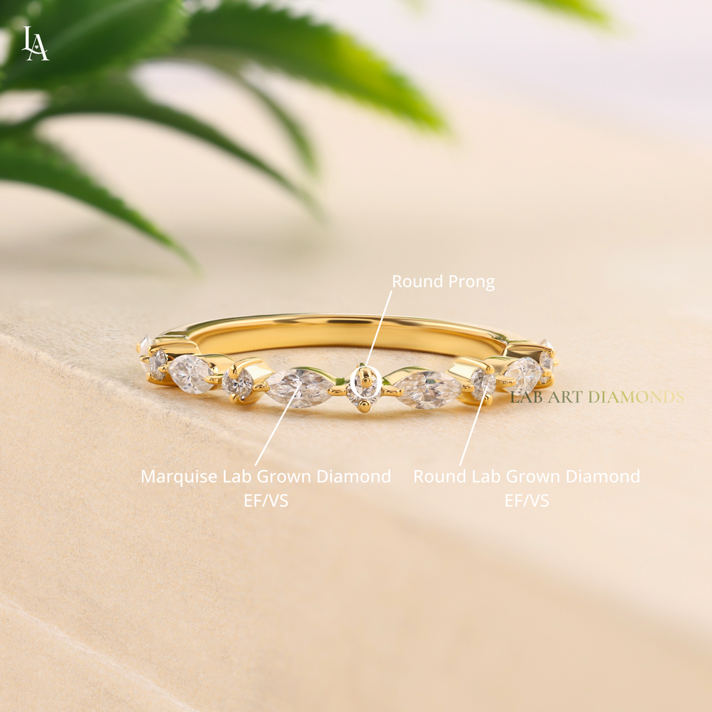 Vintage Marquise Half Eternity Band