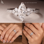Marquise-Cut Real Lab Grown Diamond Ring