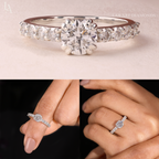 Round Cut Twisted Vine Engagement Ring