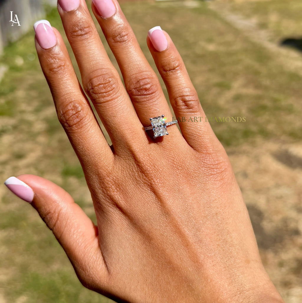Radiant Cut Pave Engagement Ring