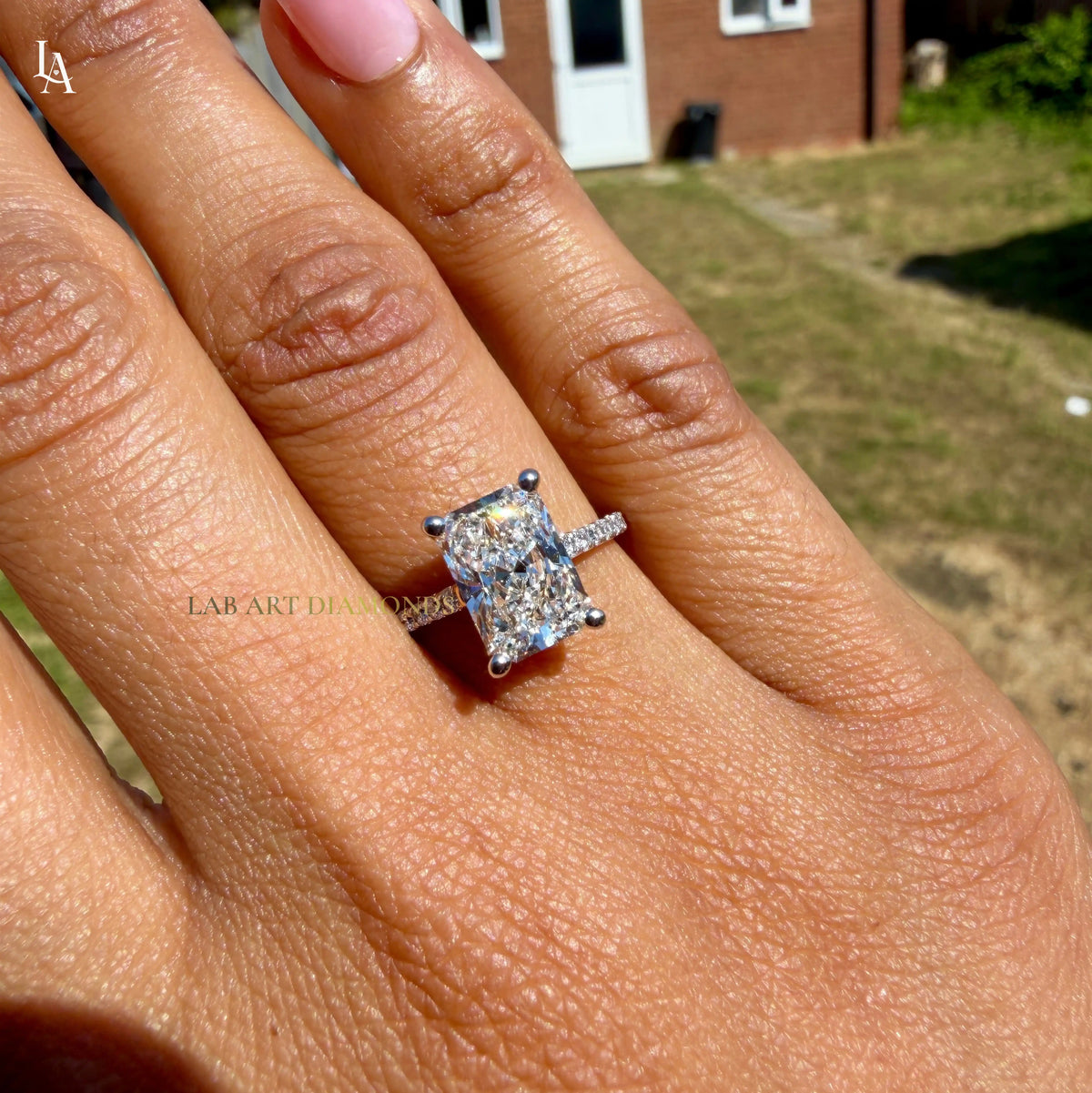 Radiant Cut Pave Engagement Ring
