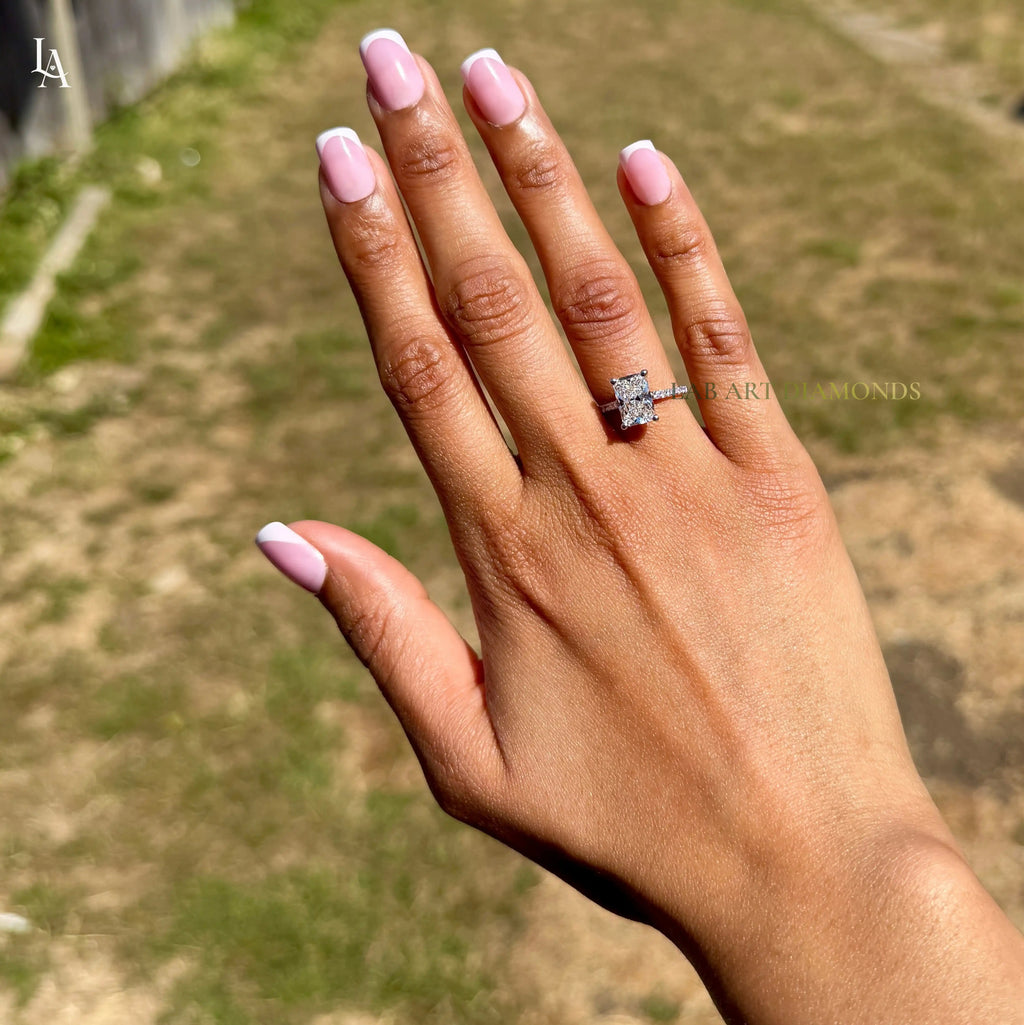 Radiant Cut Pave Engagement Ring