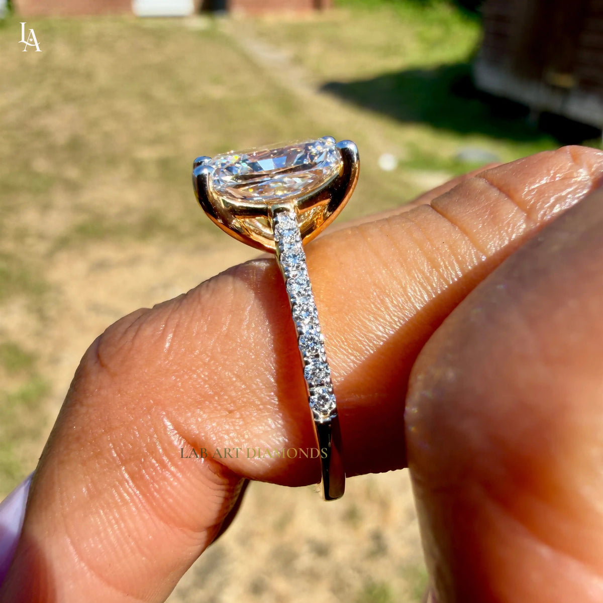 Radiant Cut Pave Engagement Ring
