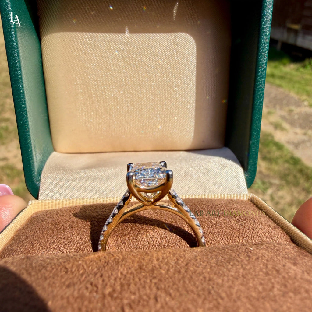 Radiant Cut Pave Engagement Ring