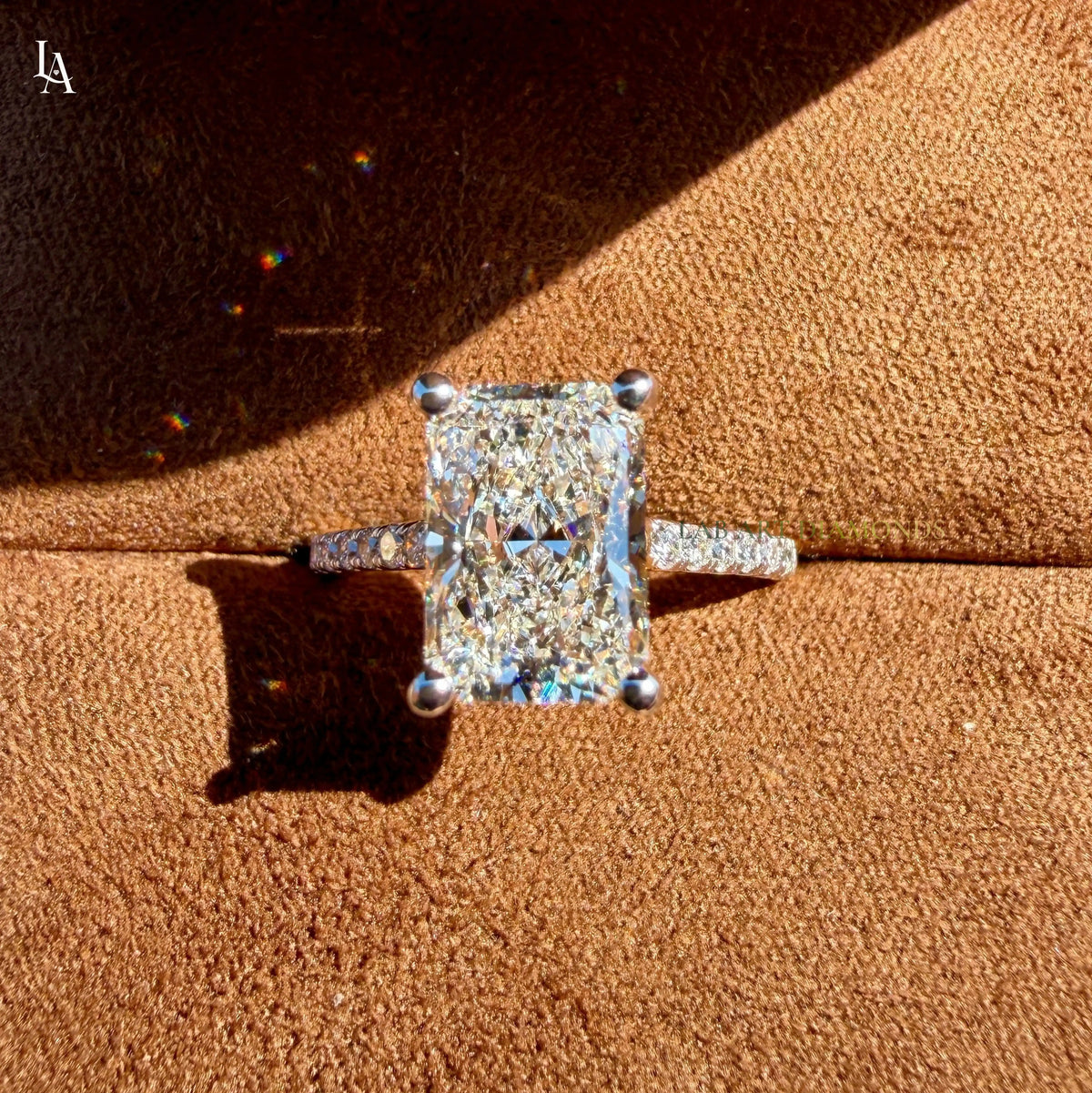 Radiant Cut Pave Engagement Ring