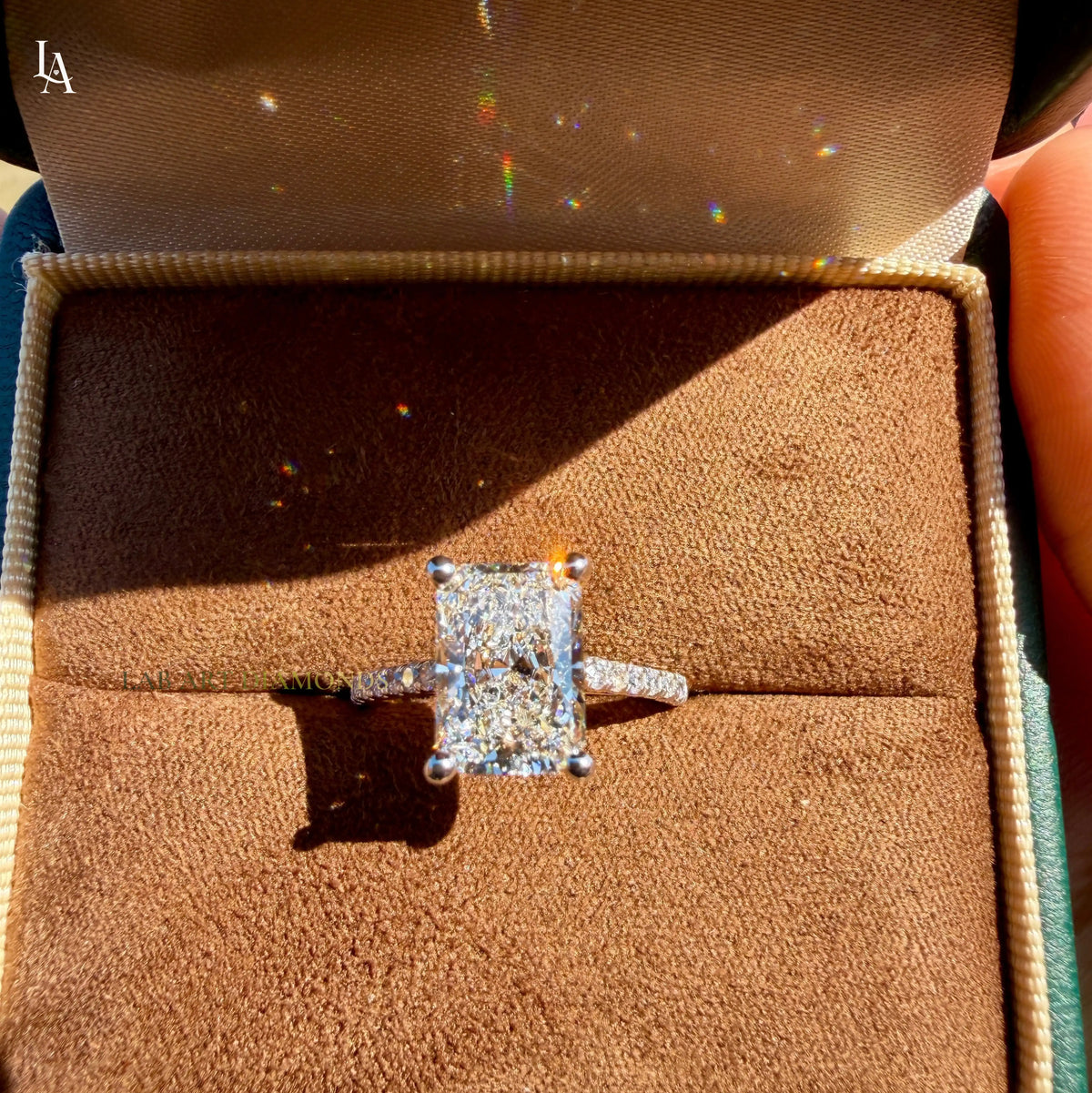 Radiant Cut Pave Engagement Ring
