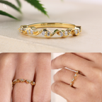Twisted Dainty Spiral Half Eternity Ring