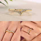 Double Wishbone Two Row Chevron Stacking Ring