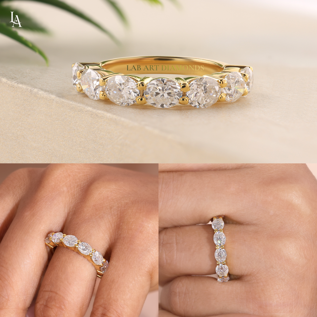 Oval Cut Half Eternity Band