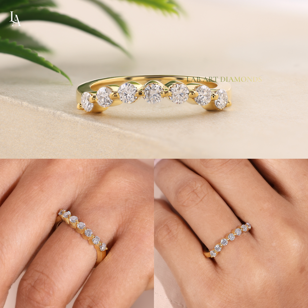 Round Cut Half Eternity Band