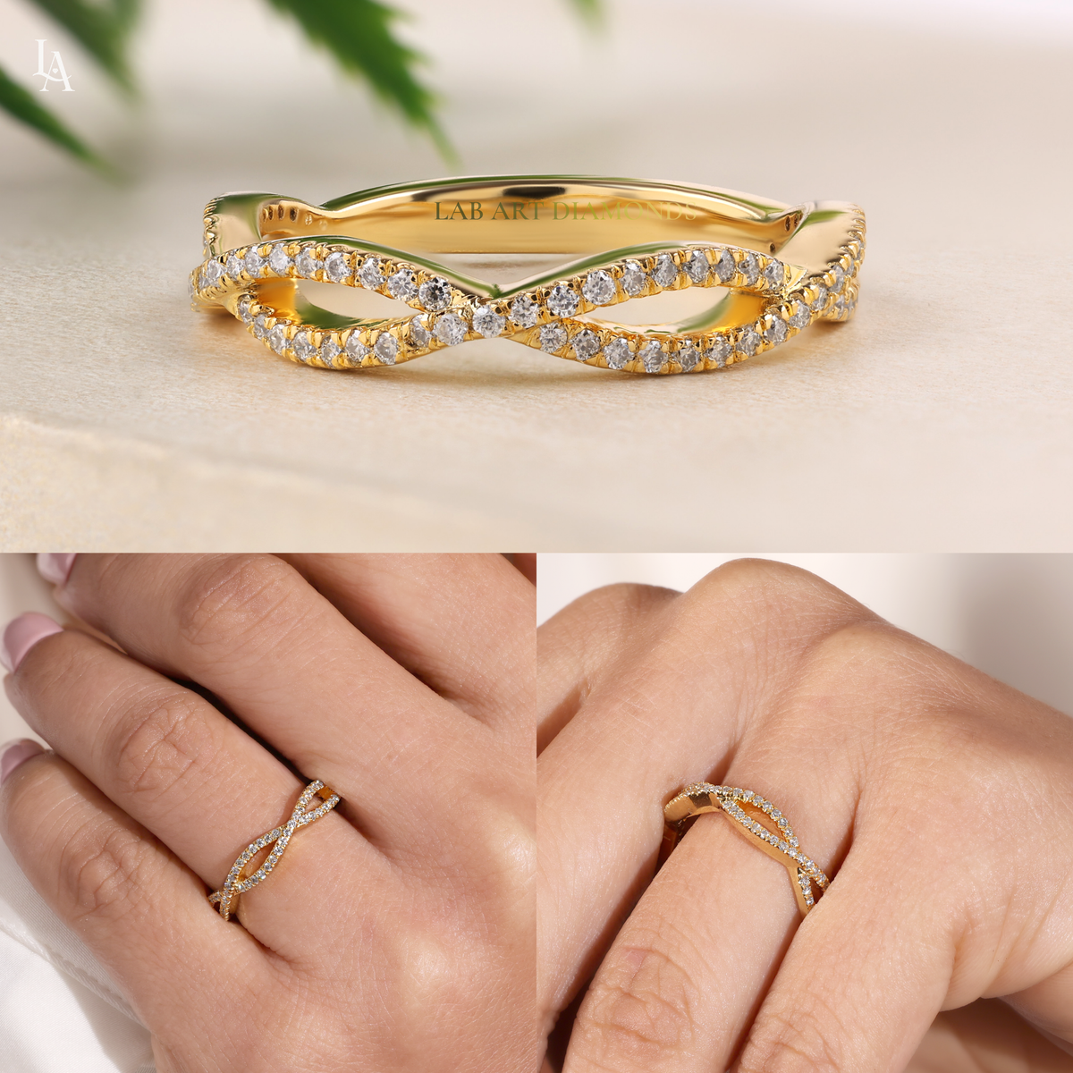 Twisted Infinity Half Eternity Band