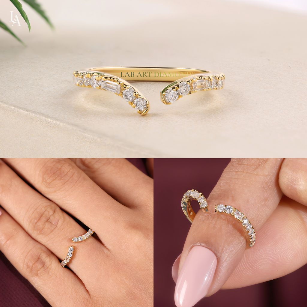 Bagutte Open Ended Stacking Art Deco Ring