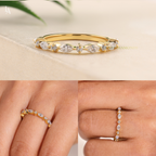Vintage Marquise Half Eternity Band