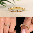 Round Cut Half Pave Eternity Band