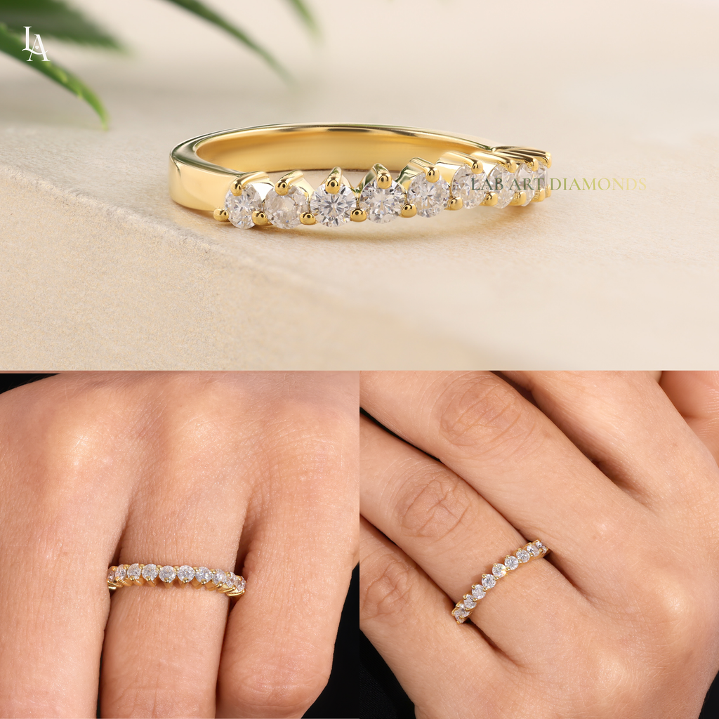 Round Cut Half Eternity Band