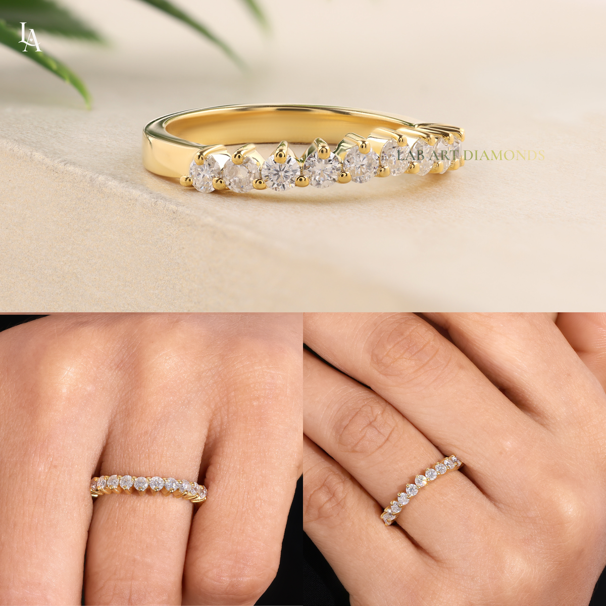Round Cut Half Eternity Band