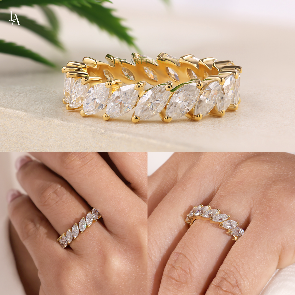 Marquise Cut East West Wedding Ring