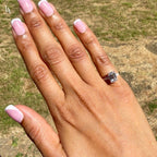 Emerald Cut Floral Side Stone Engagement Ring