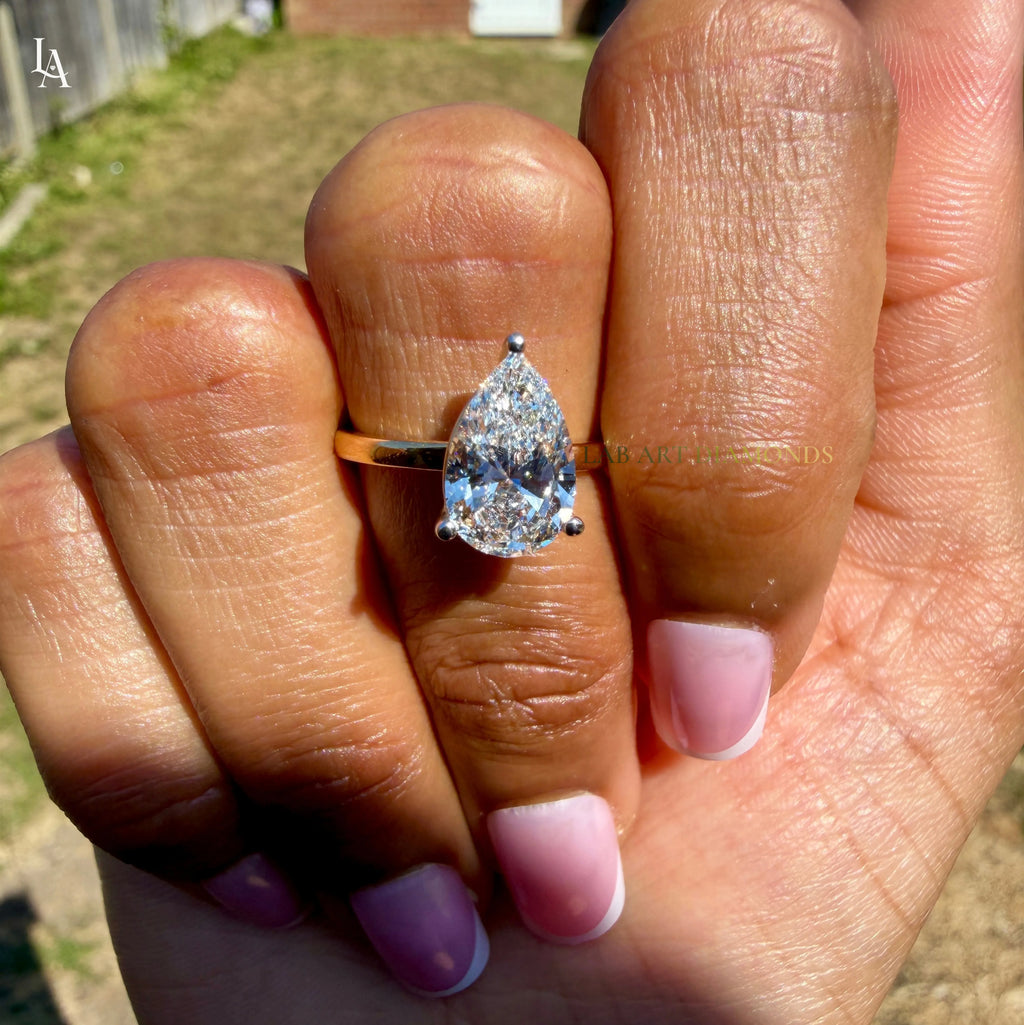Pear Cut Solitaire Engagement Ring