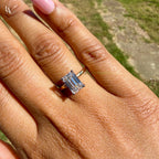 Elongated Emerald Cut Engagement Ring