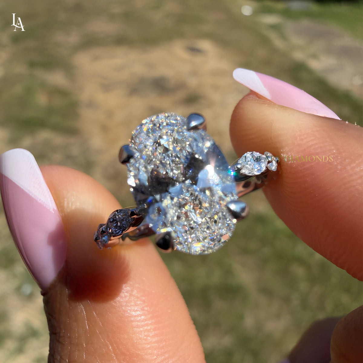 Oval Cut Hidden Halo Engagement Ring