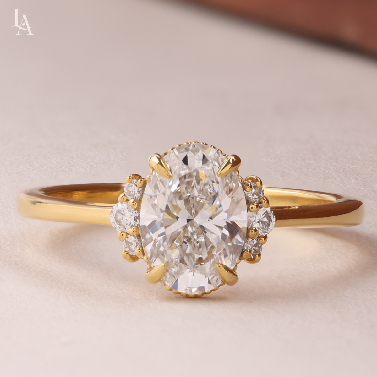 Vintage Inspired Oval Cut Engagement Ring