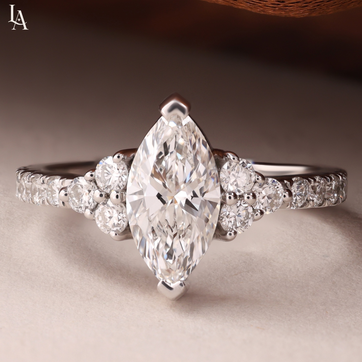 Marquise-Cut Real Lab Grown Diamond Ring