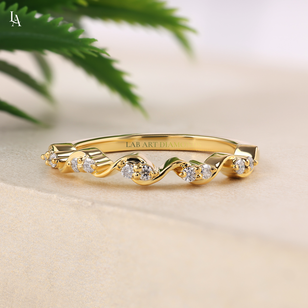 Twisted Dainty Spiral Half Eternity Ring