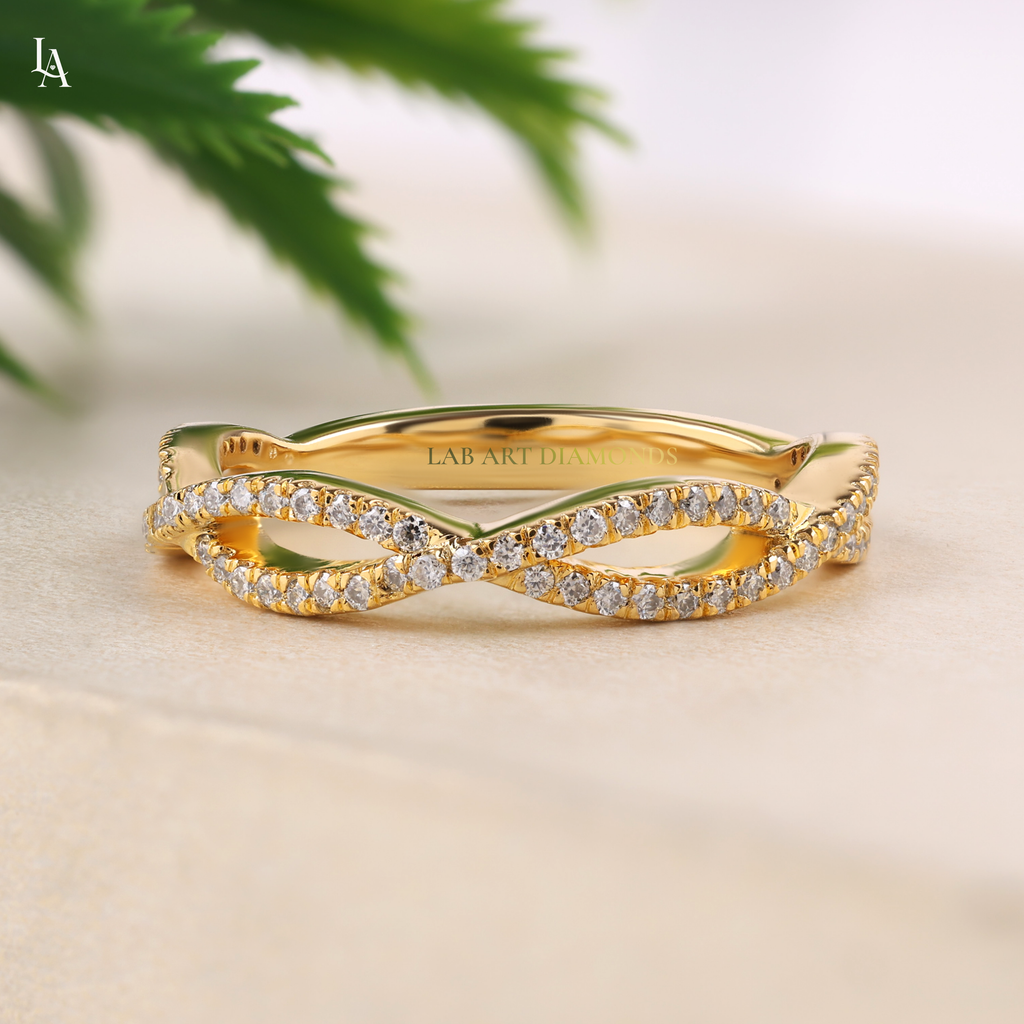 Twisted Infinity Half Eternity Band