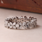 Marquise-Cut  Flower Eternity Band