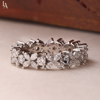 Marquise-Cut  Flower Eternity Band