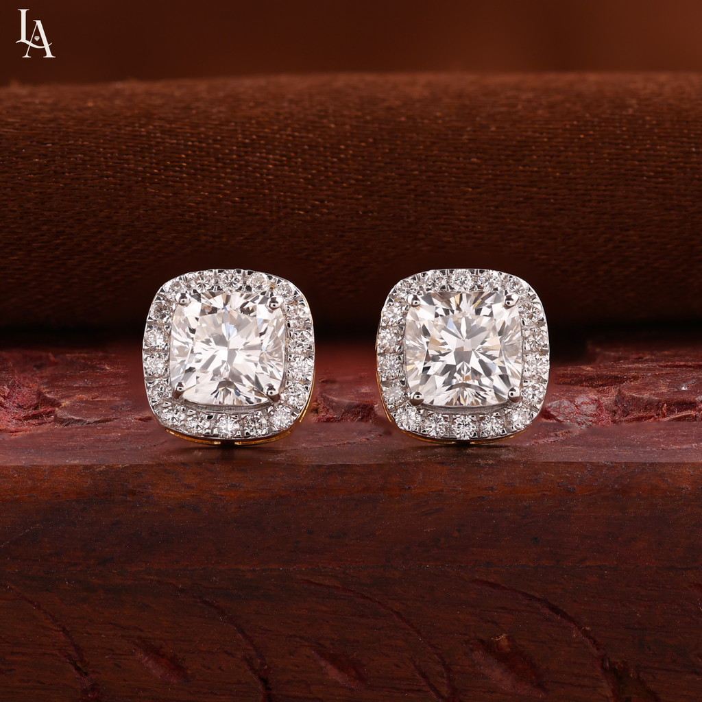 Cushion Cut Stud Earrings