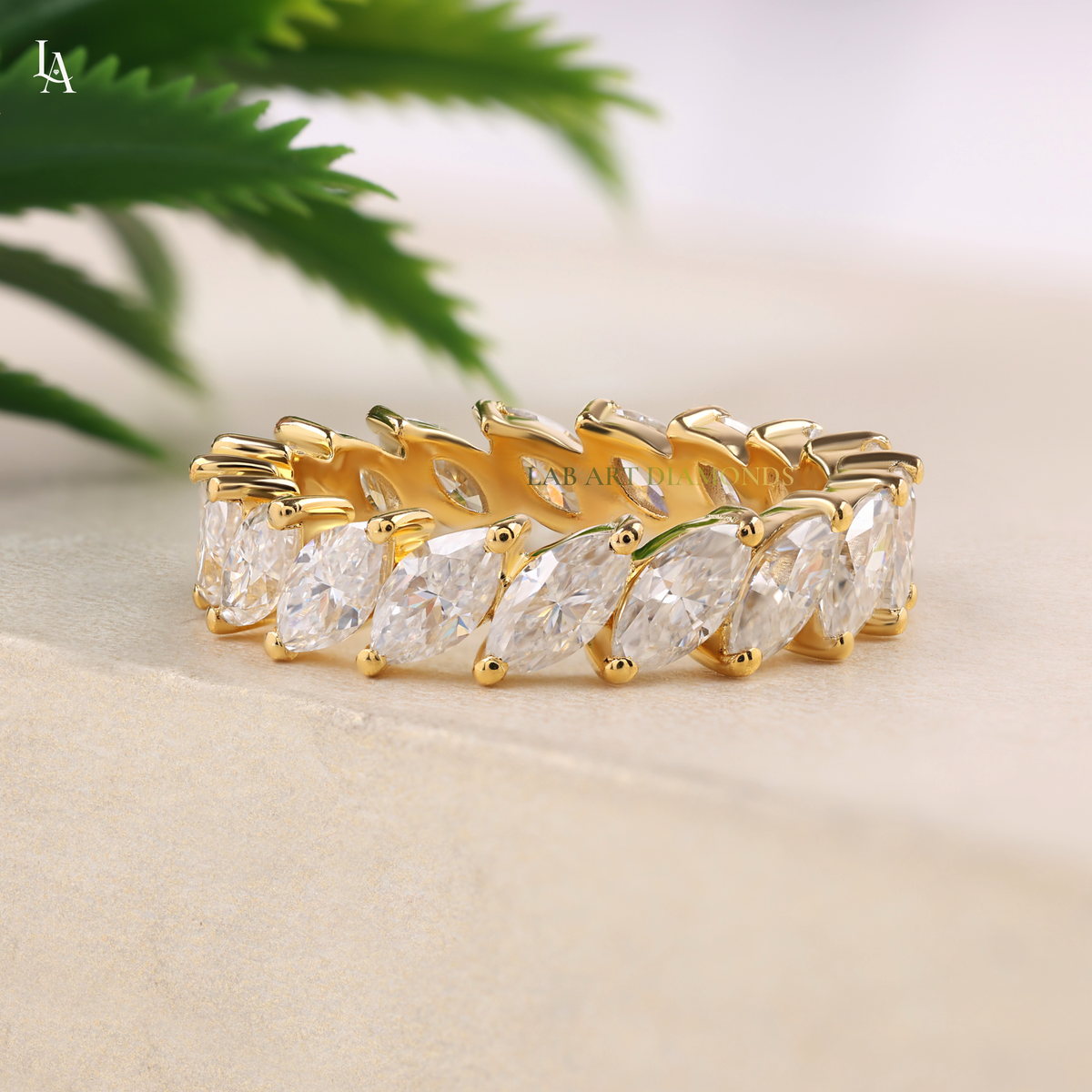 Marquise Cut East West Wedding Ring
