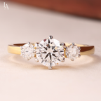 Round Cut Three Stone Engagement Ring