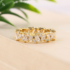 Mixed Cut Baguette Art Deco Wedding Ring