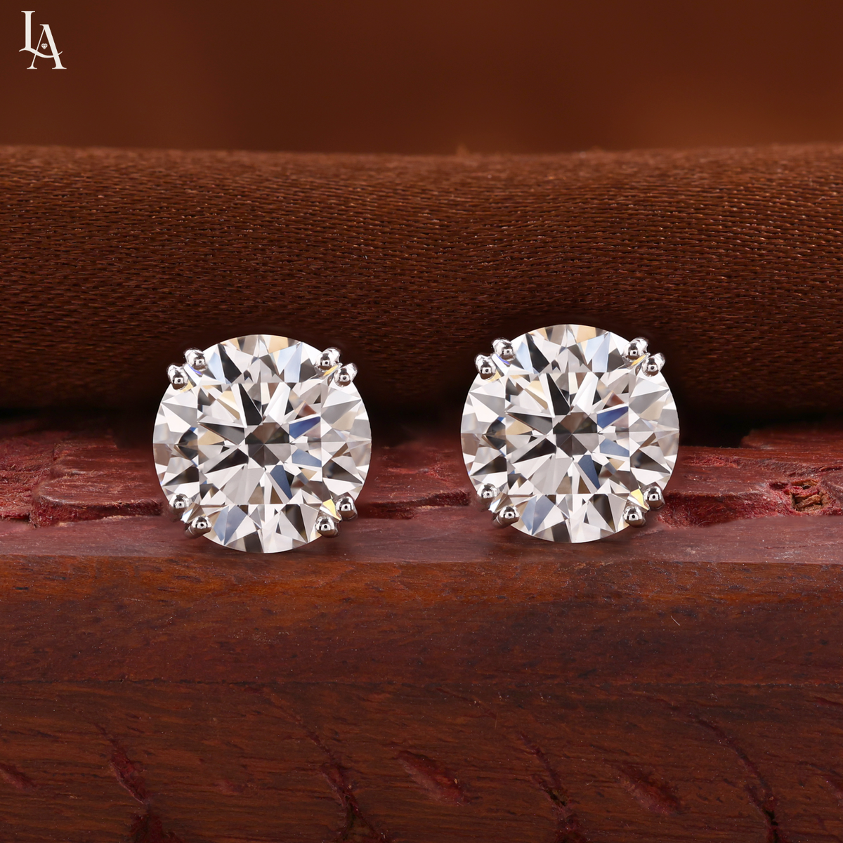 Round Cut Stud Earrings