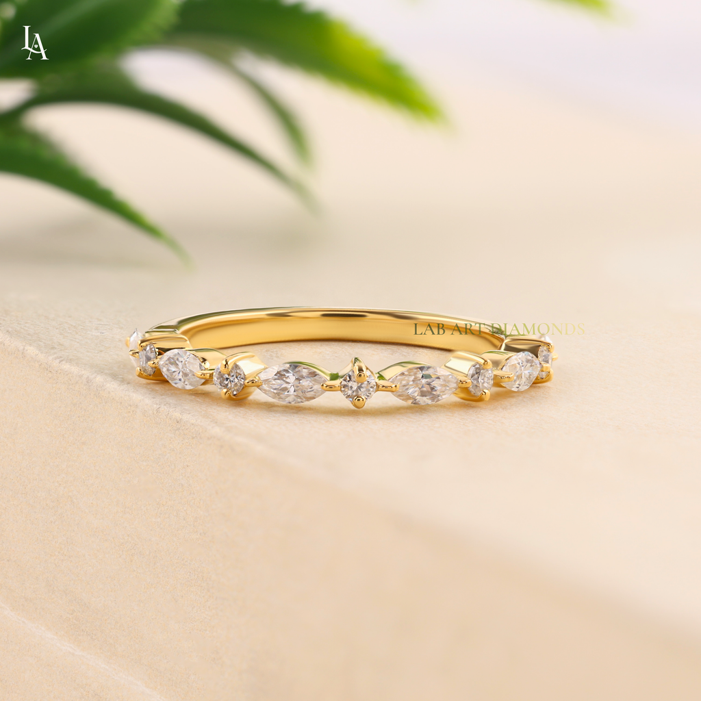 Vintage Marquise Half Eternity Band