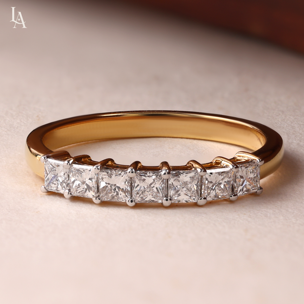 Princess Cut Half Eternity Band