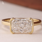 East West Radiant Cut Solitaire Engagement Ring