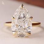 Pear Cut Hidden Halo Solitaire Engagement Ring