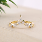 Marquise Cut Tiara Curved Contour Ring