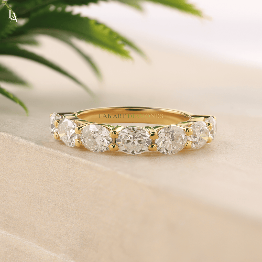 Oval Cut Half Eternity Band