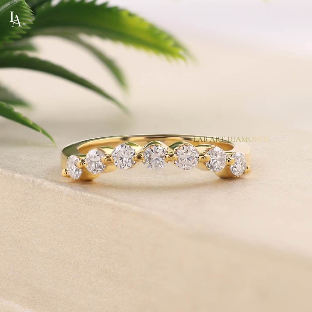 Round Cut Half Eternity Band