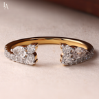 Pear Cut Double Cluster Band