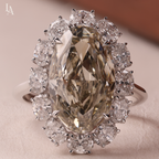 Large Oval Cut Champagne Statement Cocktail Ring